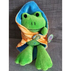 Snug Buddies Frog Green w Orange Security Blanket Plush Lovey New W Tags